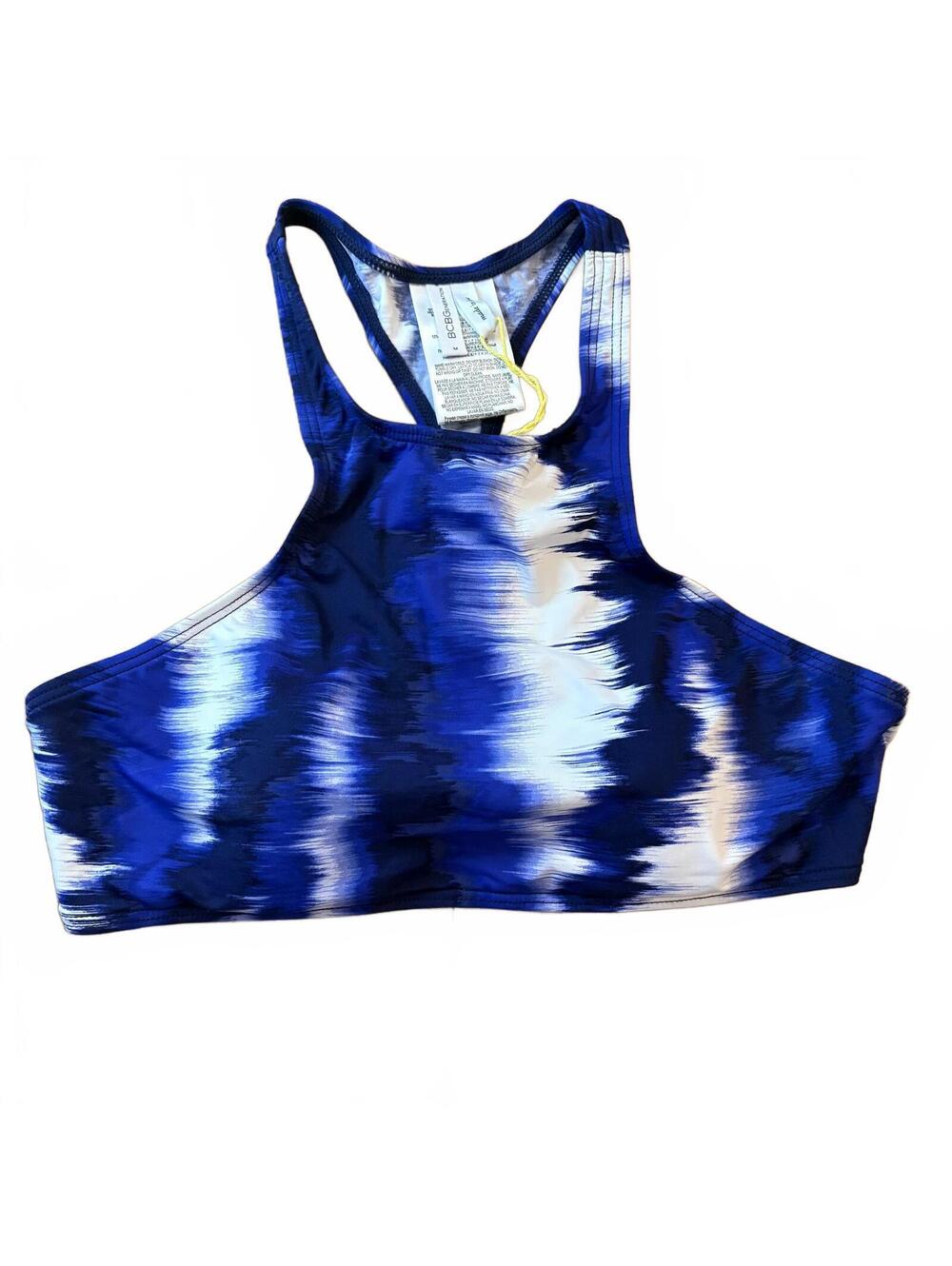 BCBGeneration Blue Tie Dye Bikini Swim Top Summer Size Medium NWT Vacation